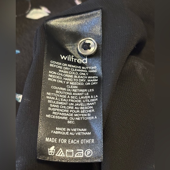 Aritzia Wilfred Barossa Dress Black Floral Babydoll Long Sleeve Size Small - Picture 14 of 15